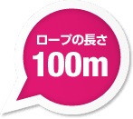 ロープの長さ100m